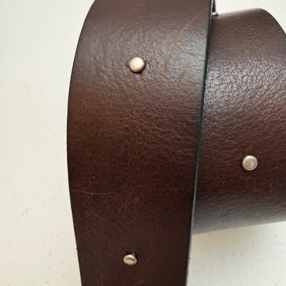 Gap Women's Belt Brown Leather Ornate Floral Tooled Buckle Western Vintage 1994 - Picture 4 of 11